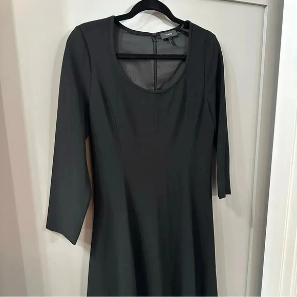 Theory Dress Scoop Neck 3/4 Sleeve Beyao Modern Crepe Size 8 - Picture 4 of 8